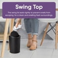 thumbnail image 5 of Superio Small Trash Can with Lid 6 Liter, Plastic Mini Waste Bin 1.5 Gallon, Modern Curved Lid Swing Top Lid, Bathroom, Bedroom, Office, Under Desk (Black), 5 of 9