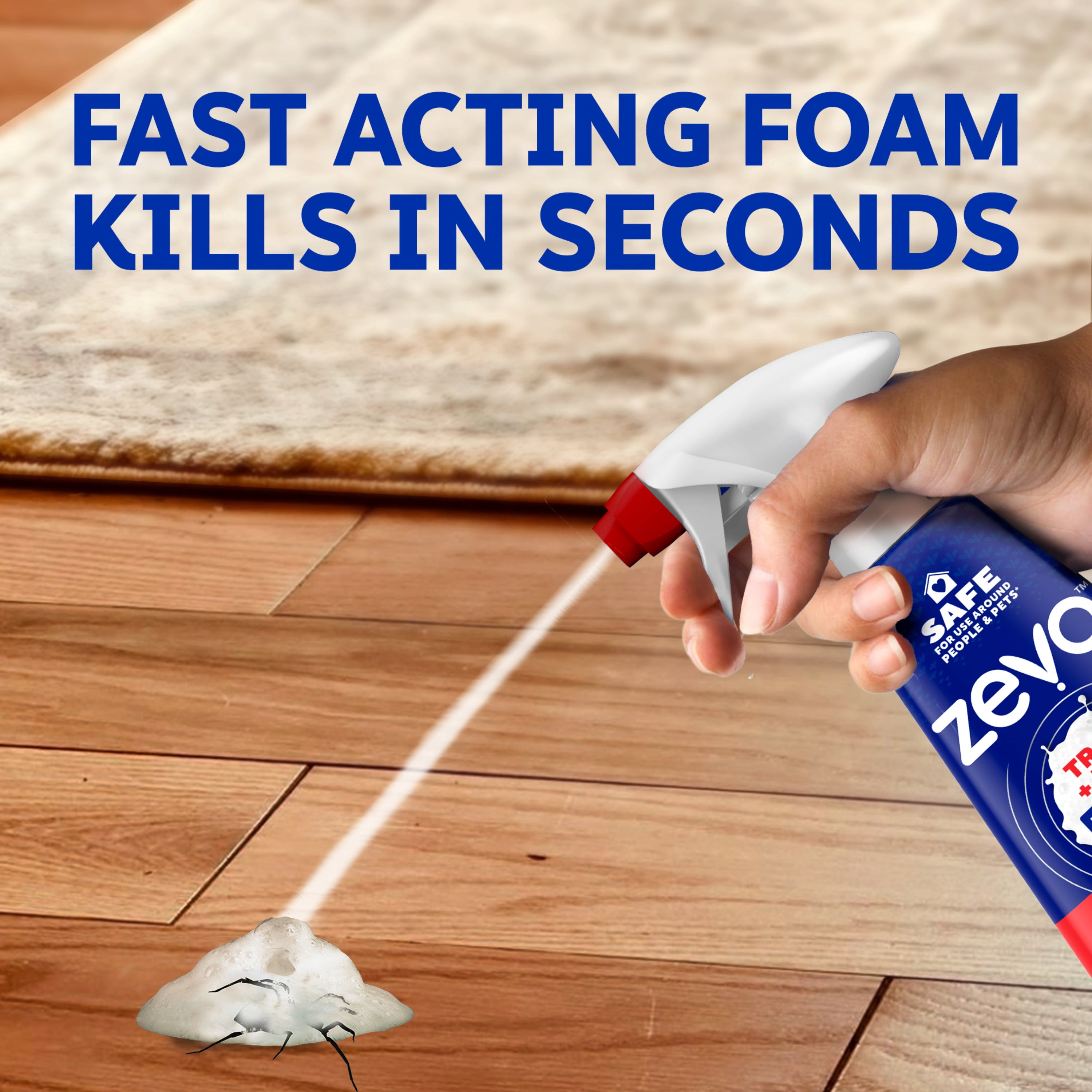 Zevo Roach Killer Trap & Kill Foam Spray for Roaches, Ants