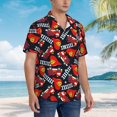 thumbnail image 3 of Rateoe Fire Rescue With Red Helmet And Truck Pattern Men’s Hawaiian Shirt – Short Sleeve Button-Down Tropical Beach Shirt, Lightweight & Breathable Casual Aloha Shirt with Pocket,Large, 3 of 7