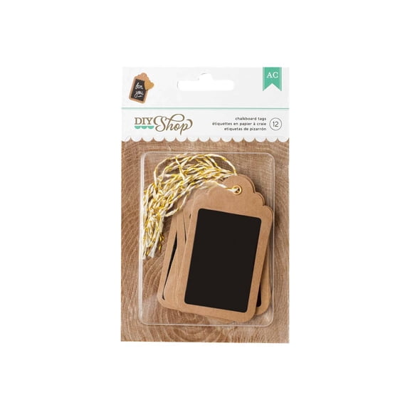 American Crafts DIY Shop - Craft tag - chalkboard - kraft paper (pack of 12)