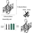 thumbnail image 2 of 1pc Music Notes Wall Art Metal Wall Art Decor Musical Notes Sign Black Hanging Sculpture for Home Office Bedroom, 2 of 7