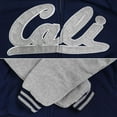 thumbnail image 4 of Men's Athletic California Sherpa Fleece Lined Cali Zip Up Hoodie Jacket (Navy Gray, M), 4 of 4