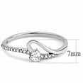 thumbnail image 2 of High polished (no plating) Stainless Steel Ring with AAA Grade CZ in Clear for Women Style DA148, 2 of 5