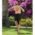 thumbnail image 2 of HAPPY BAY Men's Pareo Holiday Beach Wraps Stylish Bathing Suit Sarong One Size Coal, Solid Summer Vacation Party, 2 of 5