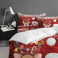 thumbnail image 4 of Red Christmas King Size Comforter Set, Cute Santa Claus Deer Winter Snowflake Soft Bedding for All Seasons, 4 Pcs Bed Set with 1Comforter (90"x106") ,1 Sheet(94"x116"), 2 Pillowcases (19"x35"), 4 of 7
