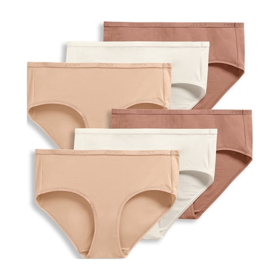 Jockey Women's Organic Cotton Stretch Logo Hipster - 6 Pack