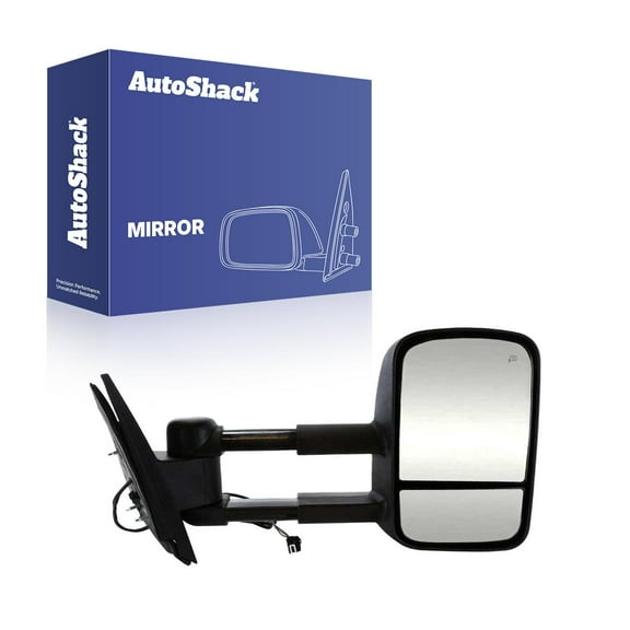 AutoShack Towing Mirror Power Heated Black | Replacement for 2007-2013 Chevrolet Silverado 1500 2007-2013 GMC Sierra 1500 | Passenger Side | 1-PC