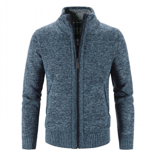 Suéter de invierno para hombre, otoño e invierno, más terciopelo acolchado, suéter de gran tamaño, abrigo, cuello, diseño versátil