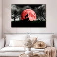 thumbnail image 2 of Elephant Stock Wolf And Moon Wall Art - Horizontal Canvas Wall Art - Dining Room Wall Decor - Gothic Canvas - Black And Gray Decor - 48" x 32", 2 of 8