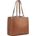 thumbnail image 3 of Calvin Klein Garnet Triple Compartment Tote - Leather Shoulder Bag - Caramel, 3 of 4