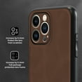 thumbnail image 6 of Nalacover Case for iPhone 13 Pro,Slim Luxury Premium PU Leather Non-Slip Grip Shockproof Bumper Anti-Scratch [ with Tempered Glass Screen Protector ] Cases For iPhone 13 Pro, Brown, 6 of 8