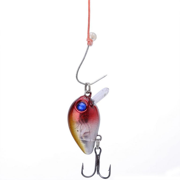 HERCHR 5pcs 3cm 3D Holographic Eyes Mini Fishing Lures Floating Micro Bass Bait Crankbait Treble Hook, Minnow Lure, Floating Micro Bait, Size: 3 cm