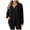 Black, variant on Women Plus Size Casual Knit Sweater Lapel V Neck Solid Color Tops Lightweight Long Sleeve Blouses (Wine, 3XL)