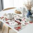 thumbnail image 2 of White Christmas Snowmen Placemats Set of 6, Red Xmas Poinsettia Balls Deer Table Mats Washable Heat-Insulation Non-Slip Place Mats for Kitchen Dinner Table Indoor Outdoor Decor,13x19 Inch, 2 of 9