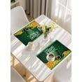 thumbnail image 5 of St. Patrick's Day Placemats Set of 4, Funny Green Hats Leaves Coin Art Placemats for Dining Table, Place Mats for Kitchen Tabletop, Waterproof Wipeable Dining Table Mats Set, 5 of 9