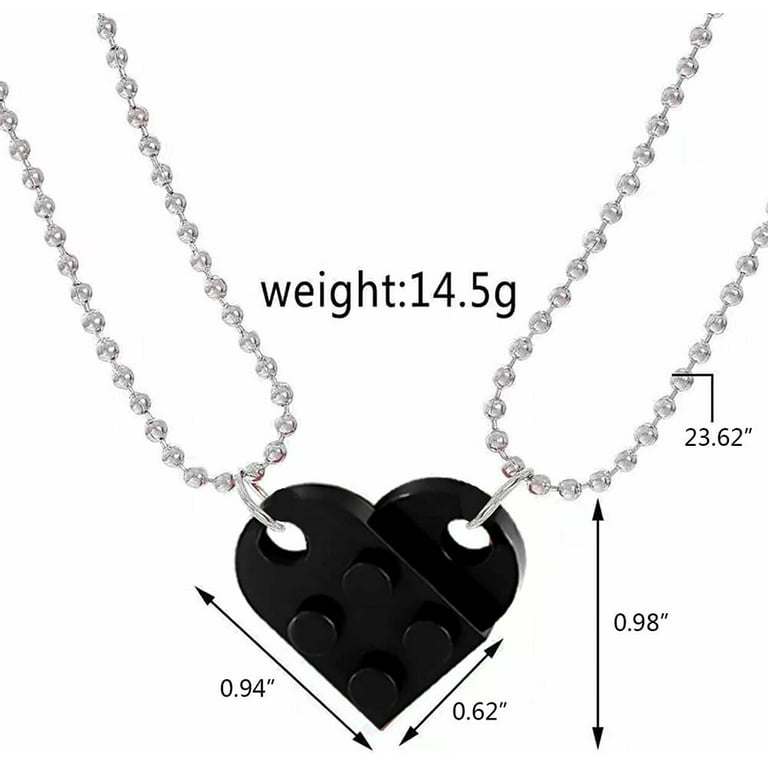 Heart Necklace Set Made With Authentic LEGO® Bricks 100% Stainless Steel  Matching Friendship Necklaces, Gift for Couples, Best Friends 