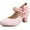 Pink Velcro, variant on Women Polka Dot Mary Jane Bow Pumps Block Heels