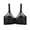 Black, variant on Women's Comfort Wireless Bra Mesh Lace Trim Full Coverage Bralette Lightly Lined Lifting Brassiere Smooth Wide Straps No Underwire Daily Underwear Top Beige 38E
