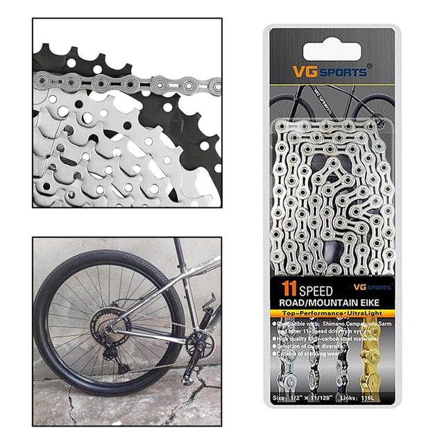 Reemplazo de cadena de bicicleta Soledad reutilizable 9 10 11 es Componente de cadena medio Plata 11S