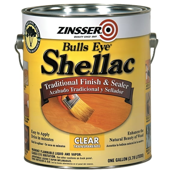 Zinsser Bulls Eye Shellac Finish - Gloss Clear Oil-Based High Gloss Shellac - 1 gal