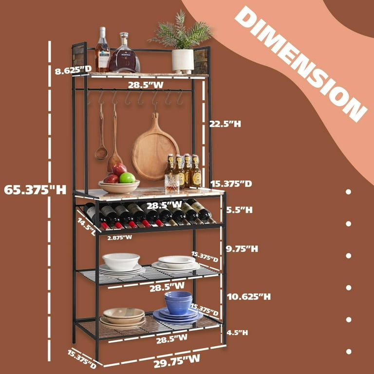 Red kitchen bakers rack discount
