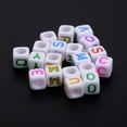 thumbnail image 3 of jifeng 200 Pcs Mix Square Acrylic Alphabet Beads Charms Large Hole DIY Crafts 2 #, 3 of 8