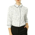 thumbnail image 2 of INSPIRE CHIC Women's Printed Long Sleeve Piped Button Down Shirt, 2 of 7