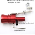 thumbnail image 3 of Coche Turbo Sonido Silbato Escape Tubo de escape Válvula de escape Aluminio Accesorios universales para automóviles, Tamaño XL, Rojo oso de fresa Electrónica, 3 of 6