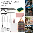 thumbnail image 2 of 9 Piece Camp Kitchen Cooking Utensil Set Travel Organizer Grill Accessories Portable Compact Gear for Backpacking BBQ Camping Hiking Travel Cookware Kit Water Resistant Case, 2 of 9