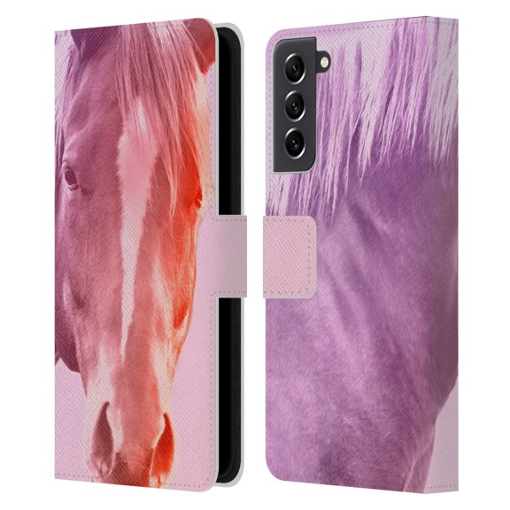 Head Case Designs Officially Licensed Mark Ashkenazi Pastel Potraits Horse Leather Book Wallet Case Cover Compatible with Samsung Galaxy S21 FE 5G