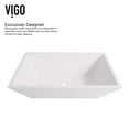 thumbnail image 2 of VIGO Matte Stone Vinca Composite Rectangular Vessel Bathroom Sink in White with Faucet and Pop-Up Drain in Matte Gold, 2 of 10