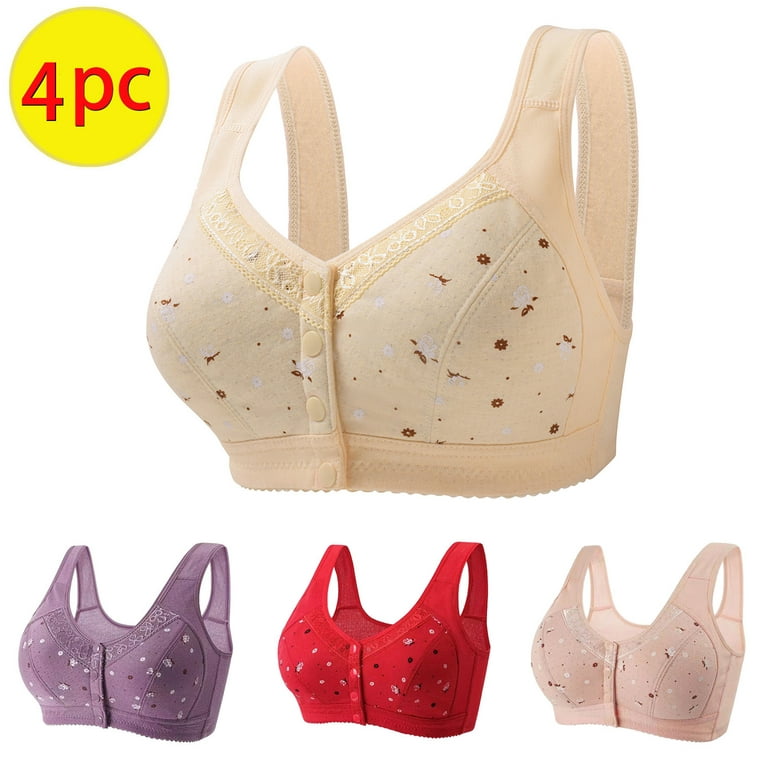 Best Wireless Bras for Women with Support Granny Front Buckle Push Up Daisy  Bra Full Figure Large Bust Lifting Bras