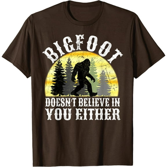 Bigfoot Doesn't Believe in You Either Distressed Unisex T-Shirt for Men Women Kids Toddler