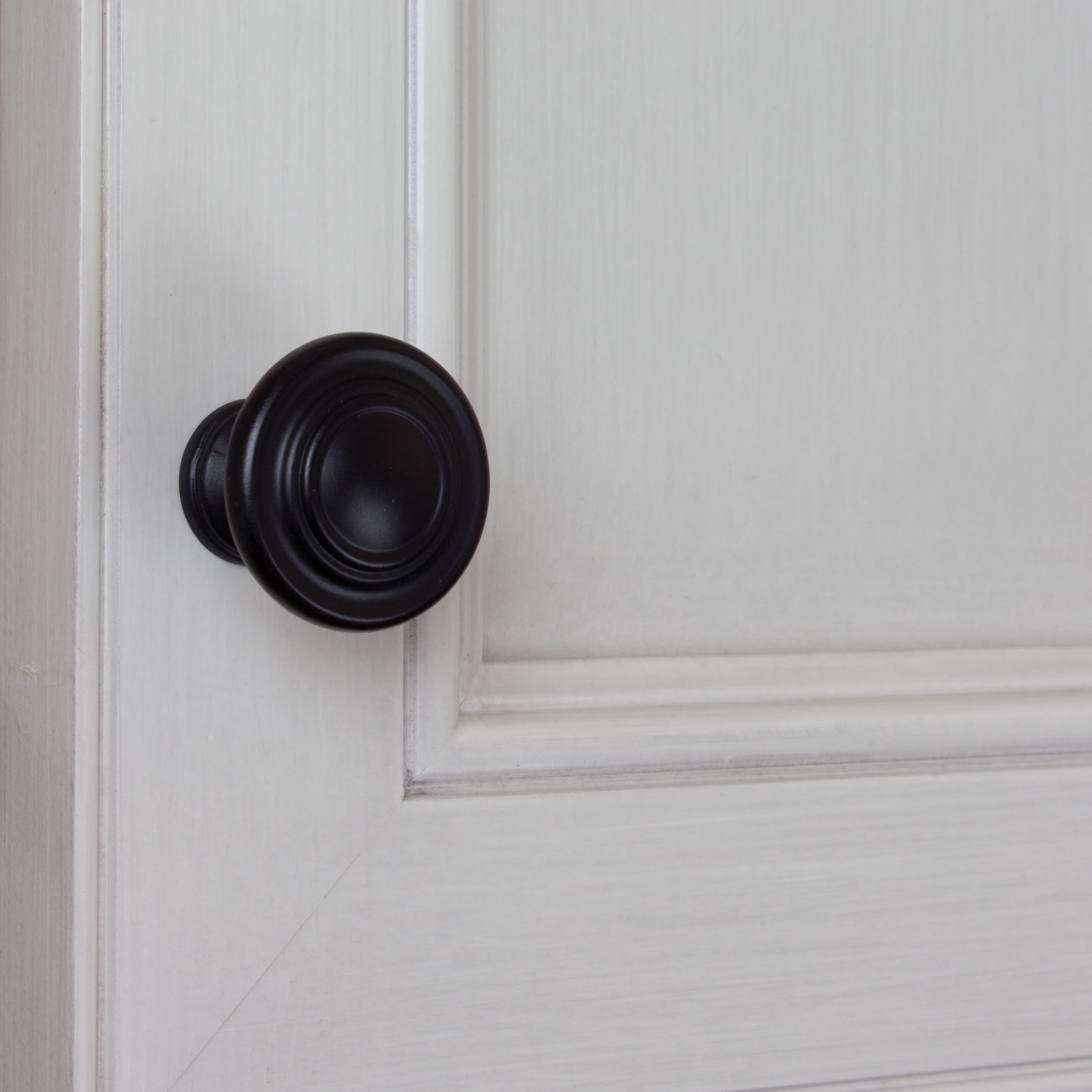 GlideRite 1.25 in. Classic Round Ring Cabinet Knobs, Matte Black, Pack of 10