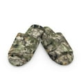 thumbnail image 2 of Xoenoiee Green Hunting Camo Print Open Toe Slippers for Women Men Memory Foam Slip On Cotton House Slippers Flannel Bedroom Shoes, 4.5-5 Women/3.5-4.5 Men, 2 of 7
