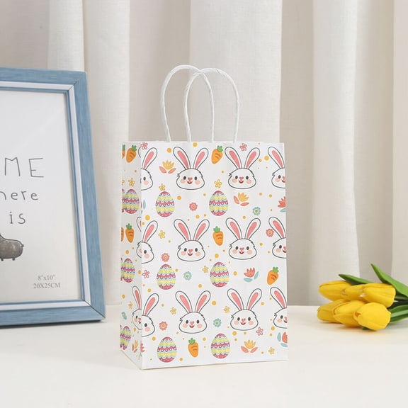 Easter Gift Bags, Paper Gift Bags With Handles For Children's Party Prizes, Candy & Small Treasures Packaging, Individual Pack Of 1Pc, Festive Gift Supplies For Easter