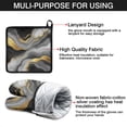 thumbnail image 7 of Black White and Gold Marble Kitchen Oven Mitt and Pot Holder Sets 4 Pcs for Baking, Cooking and Grilling, Heat Resistant Up To 392 °F, 7 of 7