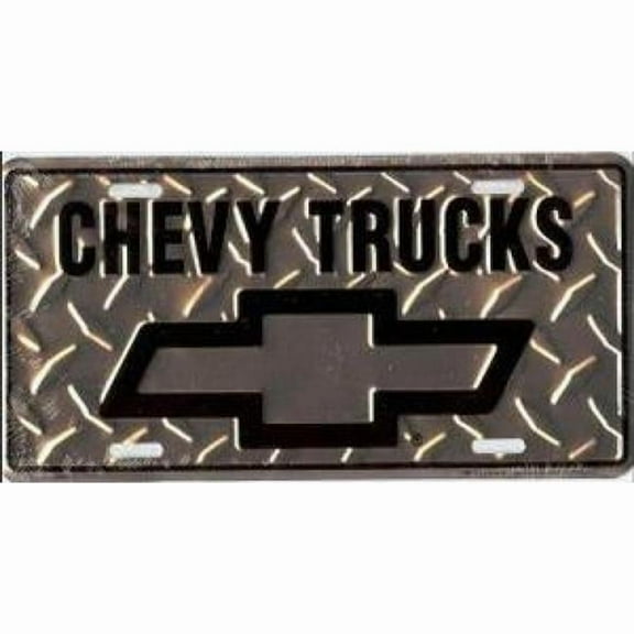 Chevy Trucks Diamond License Plate