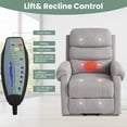 thumbnail image 4 of Lift Chair Recliners for Elderly ,28.7"L Small Electric Lift Chairs with Massage & Heating,Power Contorl,Gray, 4 of 7
