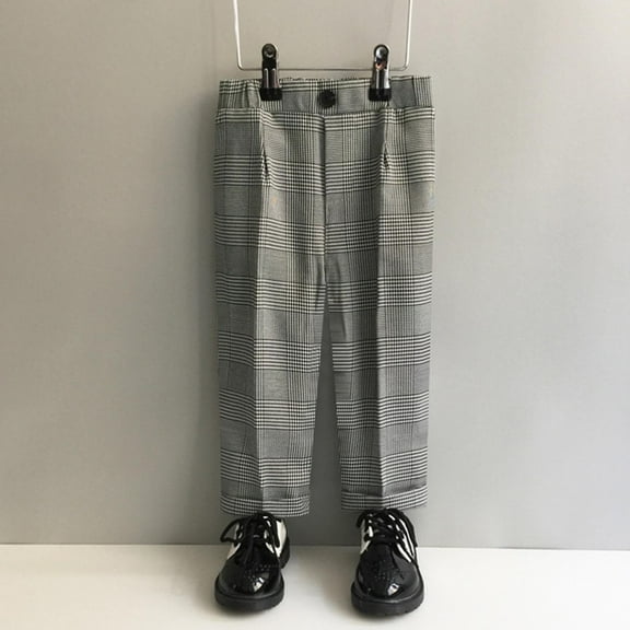 Juslio Boys Pants Solid Casual Toddler Kids Boy Girl Cute Stripe School Uniform Trousers Gray