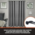 thumbnail image 4 of Sun Zero 0.75" Black Adjustable Double Curtain Rod Set, 66"-120", 4 of 8