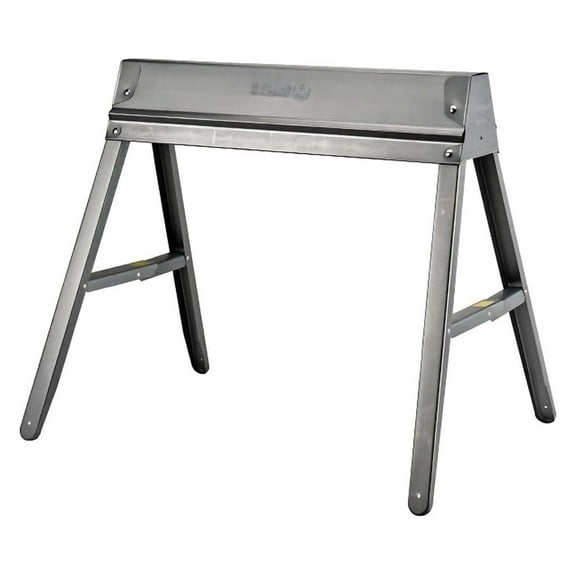 Folding Steel Sawhorse: Sturdy Space Saving Design, One Saw Horse, 1000 Pound Capacity, 29" High x 31" Long