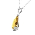 thumbnail image 2 of Galaxy Gold GG 14K White Gold 5.04 Carat Natural Briolette Checkerboard Cut Citrine and Diamonds Necklace - November Birthstone - Warmth & Prosperity - 16" to 24" - Fine Jewelry for Women, 2 of 2