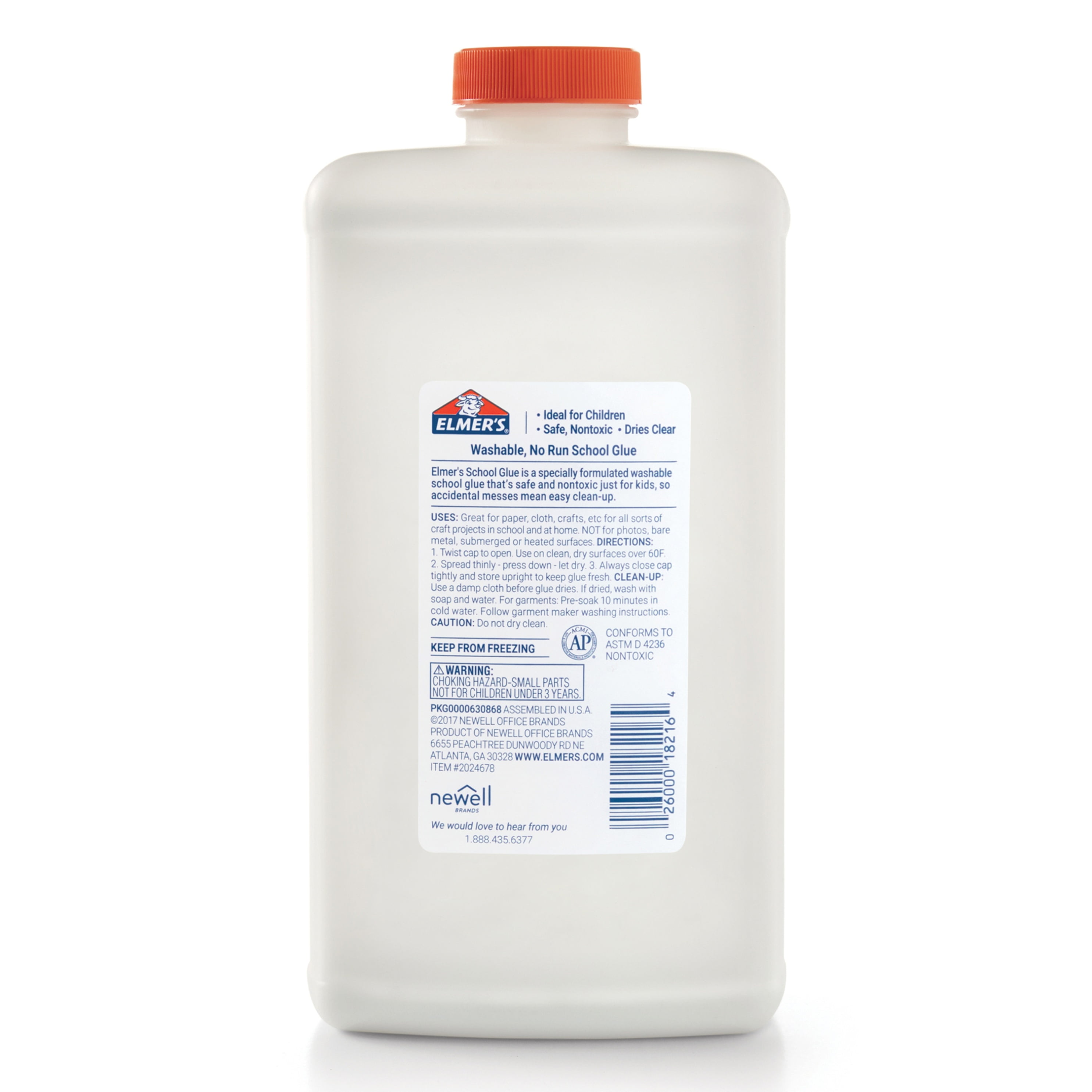 Elmers Glue white No-Run PVA School Glue Washable - Make slime 118ml to  946ml