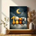 thumbnail image 6 of Yellow Gray Gender Neutral Animal Nursery Canvas Print, Elephant Giraffe Bear Moon Star Baby Room Wall Decor, 6 of 8