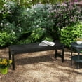 thumbnail image 6 of Spaco 47" Outdoor Bench Seat, HDPE All-Weather Garden Bench, Backless Slatted Patio Bench for Outdoor, Black, 6 of 11