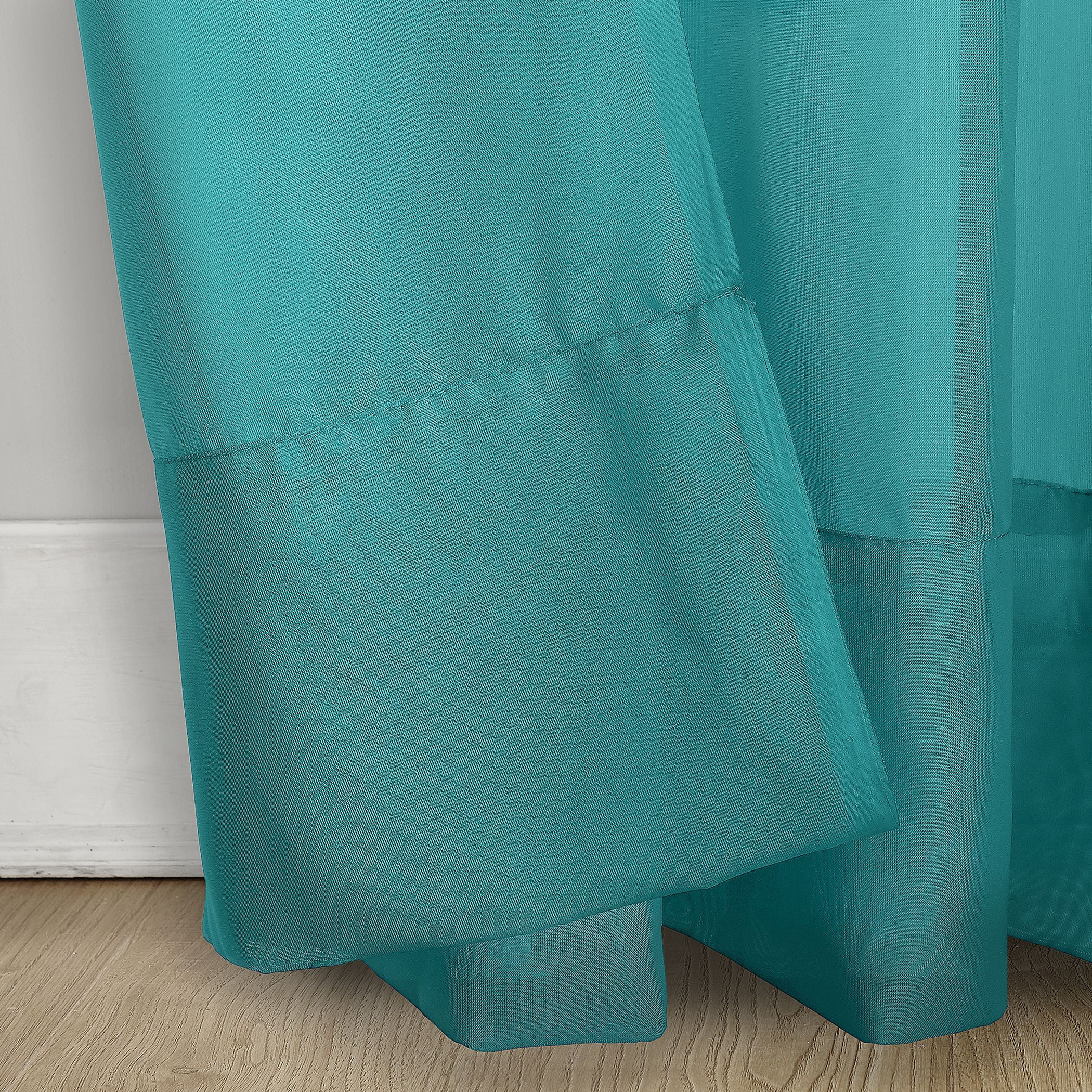 No. 918 Siren Voile Sheer Rod Pocket Curtain Single Panel, 59"x84", Sky