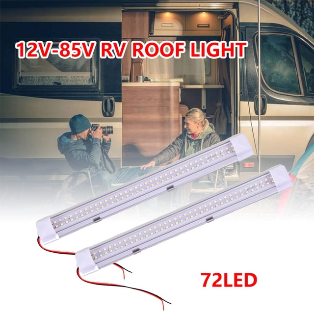 Barra De Tira De Luz Interior Con Interruptor De 72 Led De 12 V Para Coche, Caravana, Furgoneta, Autobús Yuarrent VI006007-00
