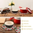 thumbnail image 4 of SKYSONIC 2 pcs Buffalo Plaids Cardinal Bird Pot Holders Trivets, Heat Resistant Trivets,Holly Poinsettia Flower Cotton Thread Weave Mats for Hot Pads Pans Pot Bowl Teapot, 4 of 7