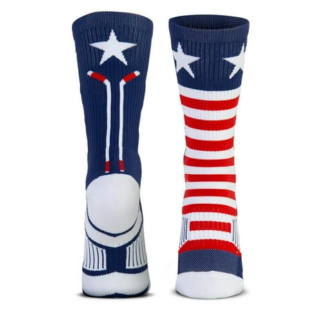 

Hockey Woven Mid-Calf Socks - Patriotic